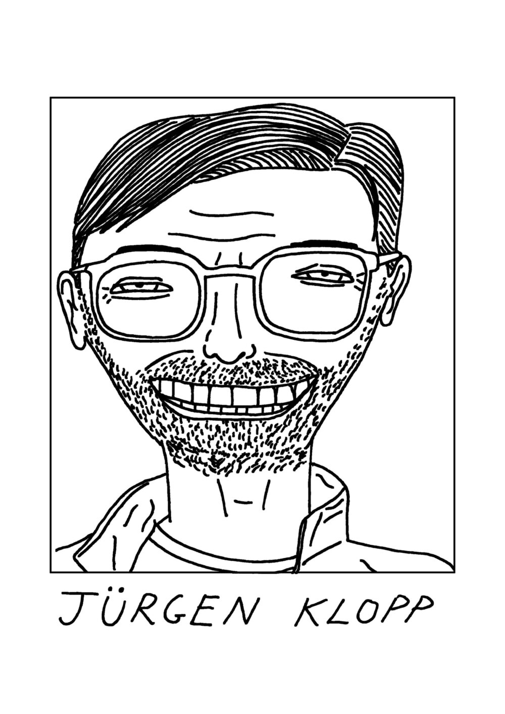 Badly Drawn jurgen klopp. Credit: Sean Ryan