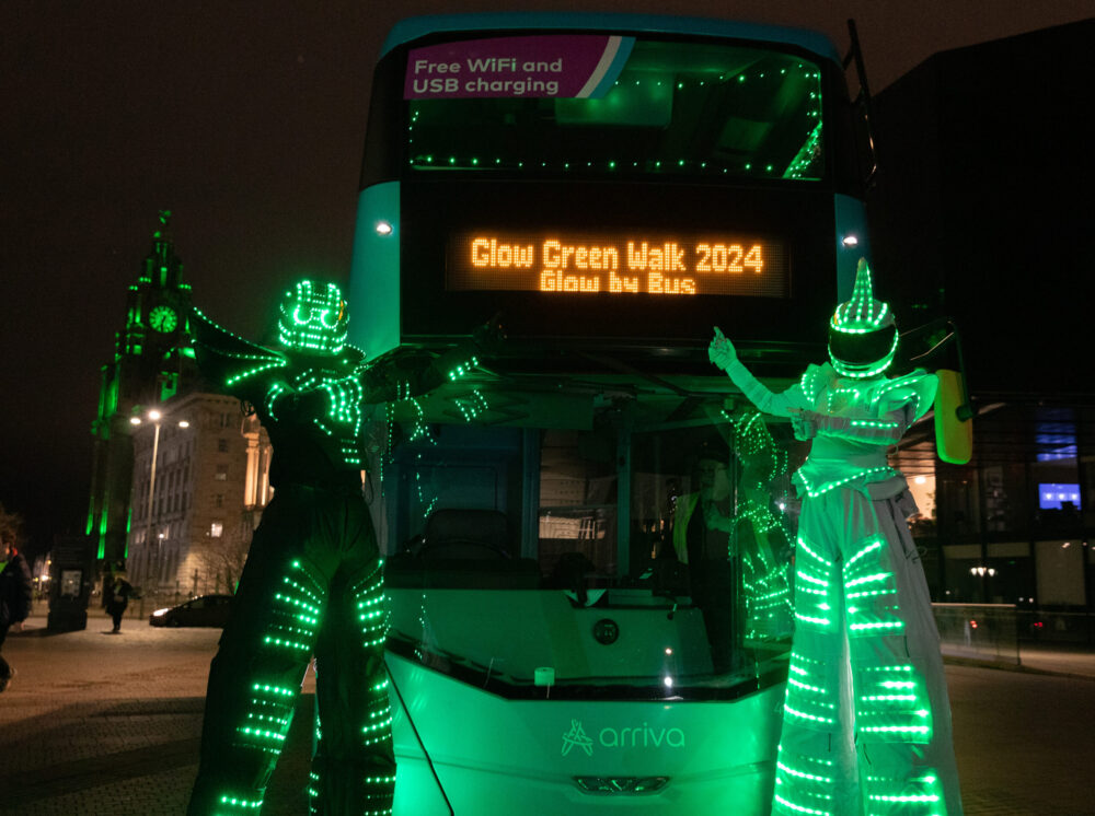 Clatterbridge Cancer Charity Glow Green Charity Walk through Liverpool. Credit: Gavin Trafford