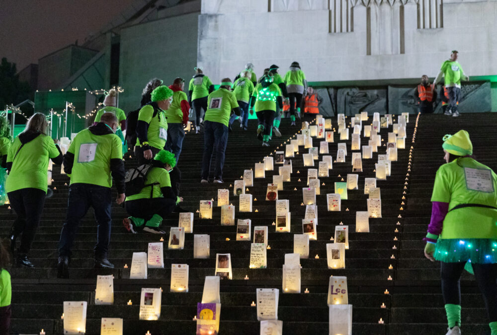 Clatterbridge Cancer Charity Glow Green Charity Walk through Liverpool. Credit: Gavin Trafford