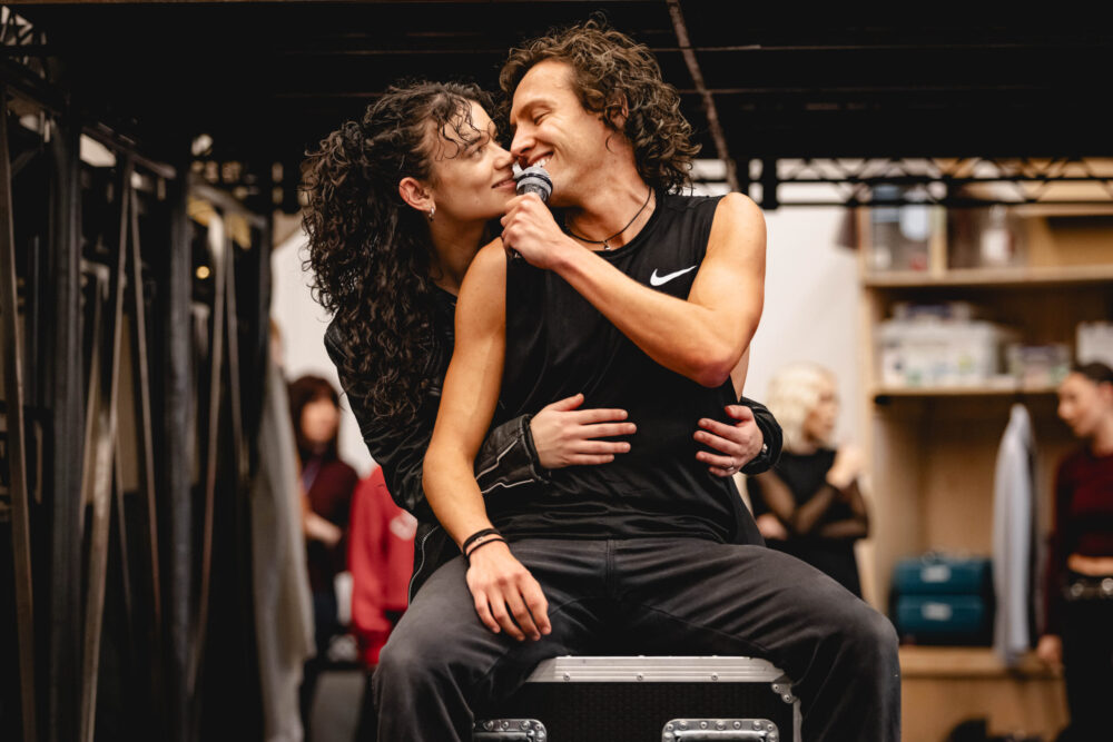 Katie Tonkinson and Glenn Adamnson in rehearsals for BAT OUT OF HELL, credit Mark Senior