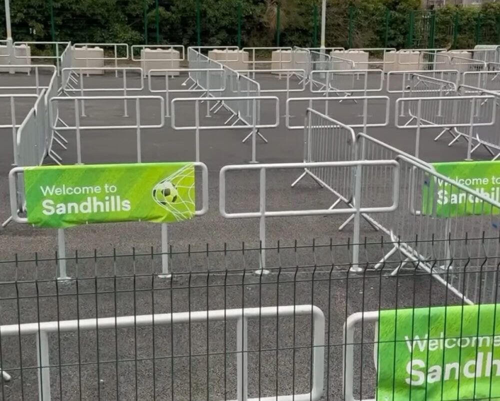 Everton Stadium fan zone at Sandhills Station. Credit: Carl Cashman