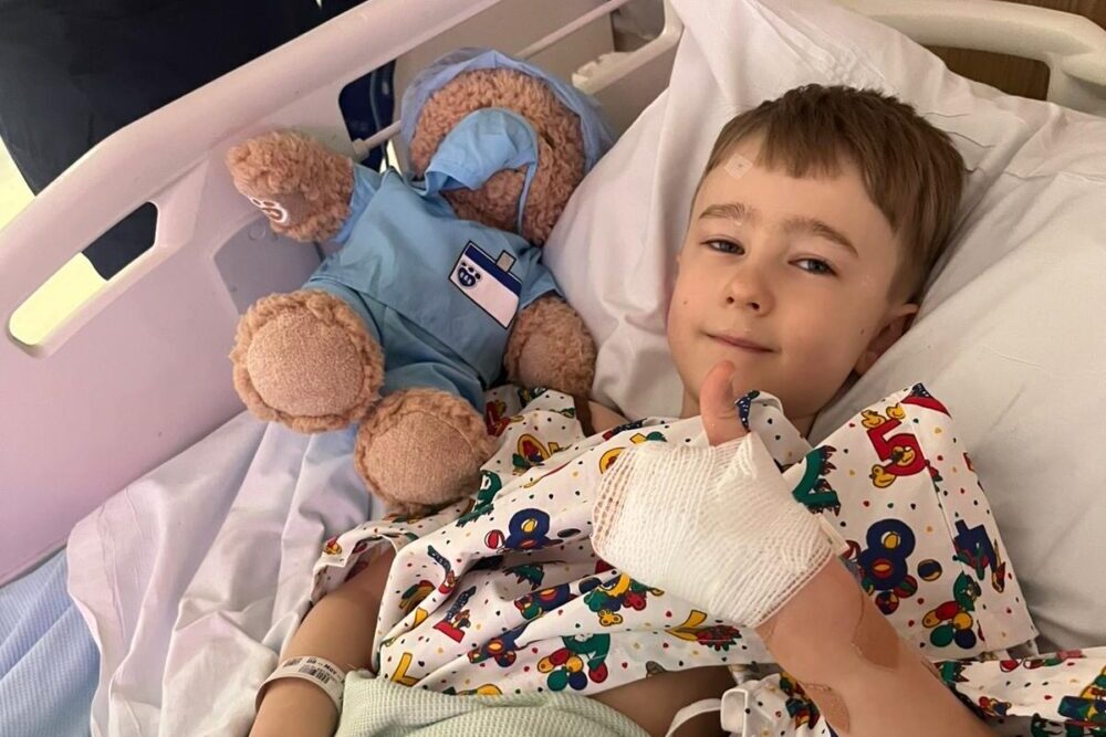 Leo after his operation at Alder Hey