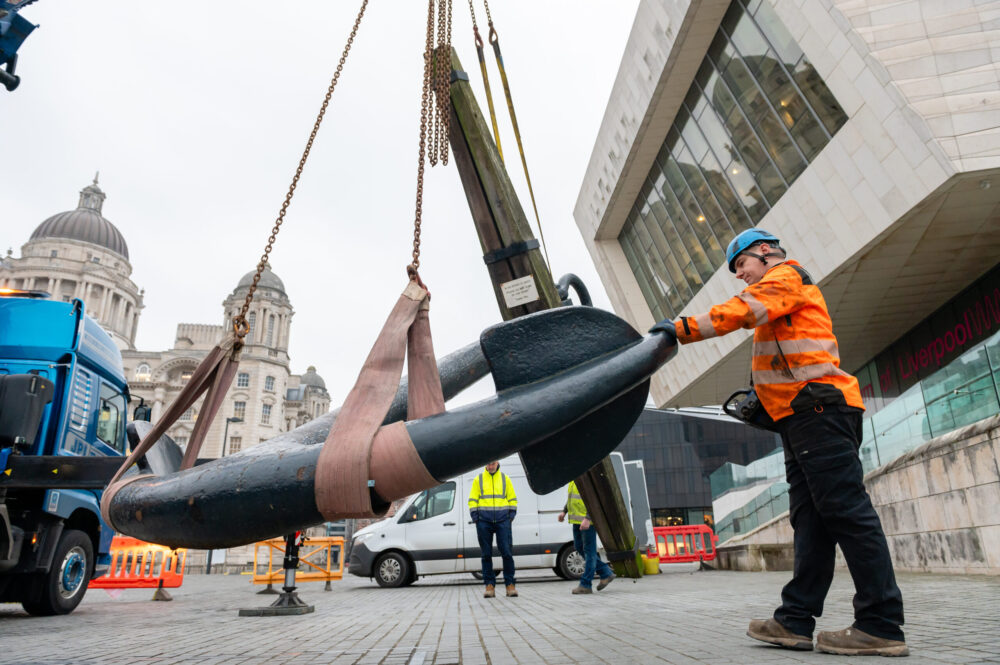 NML Maritime Museum Anchor Move. Credit: Pete Carr