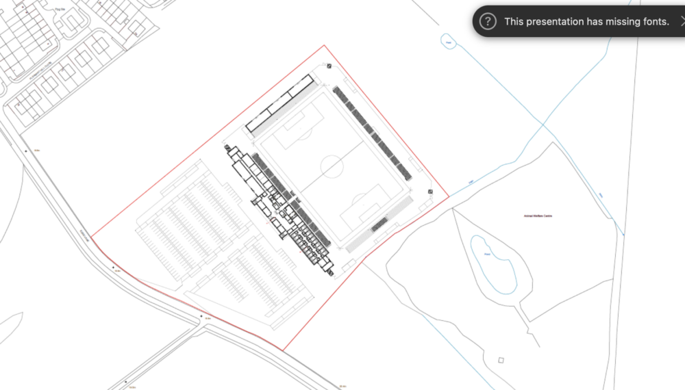 Stadium plans. Image provided by Marine FC