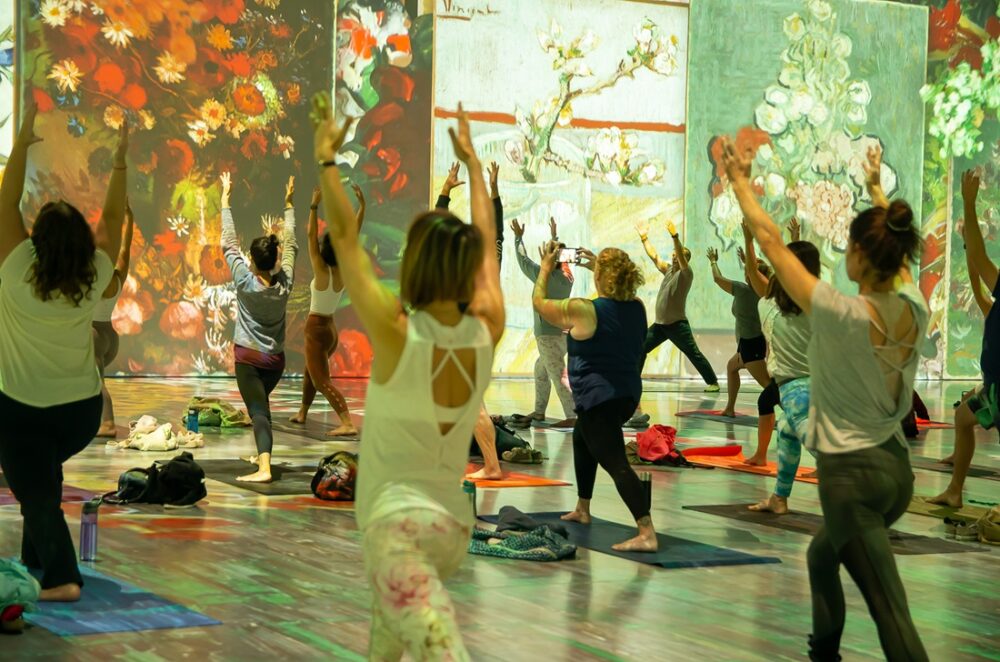 Yoga at Beyond Van Gogh. Credit Paquin Entertainment