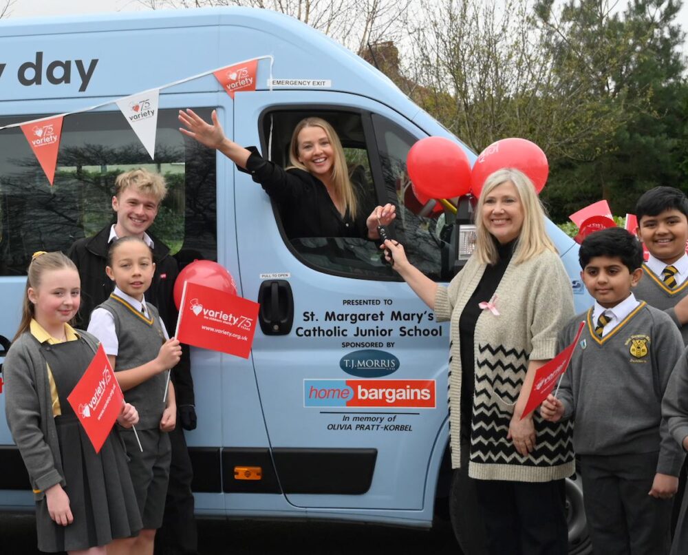 Variety, the Children’s Charity - Sunshine Coach at St Margaret Mary’s Roman Catholic Junior School