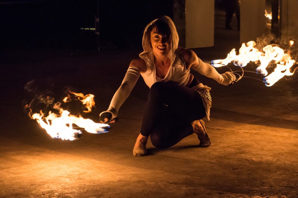 Performers at the first Liverpool Fire Arts Festival