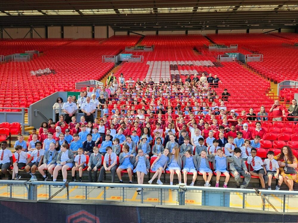 Merseyside pupils honoured as fire champions at Anfield in landmark youth safety event