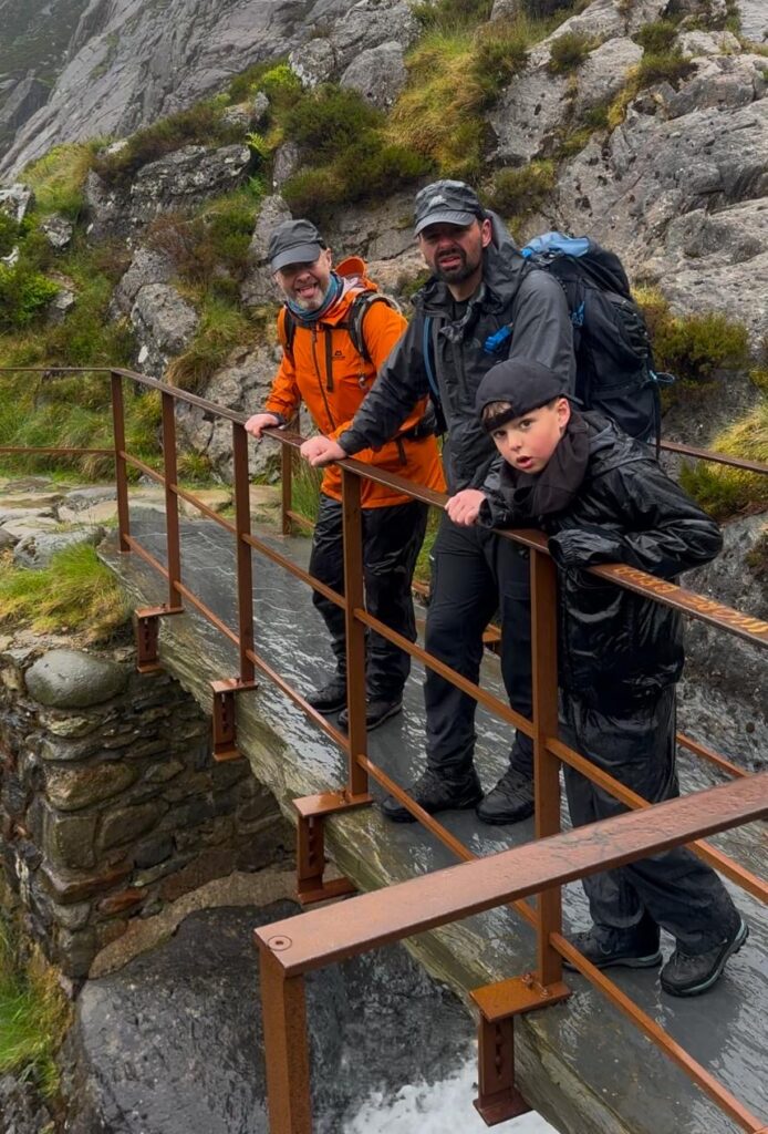 Craig Lundberg with son Max and guide Callum