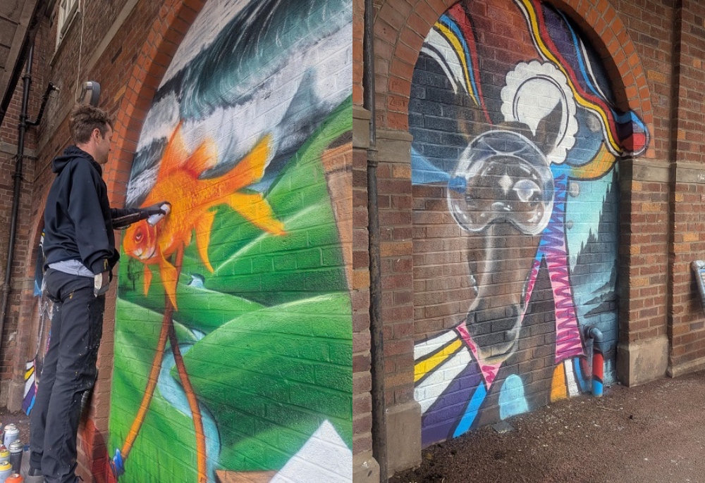 New psychedelic mural brightens up Dovecot