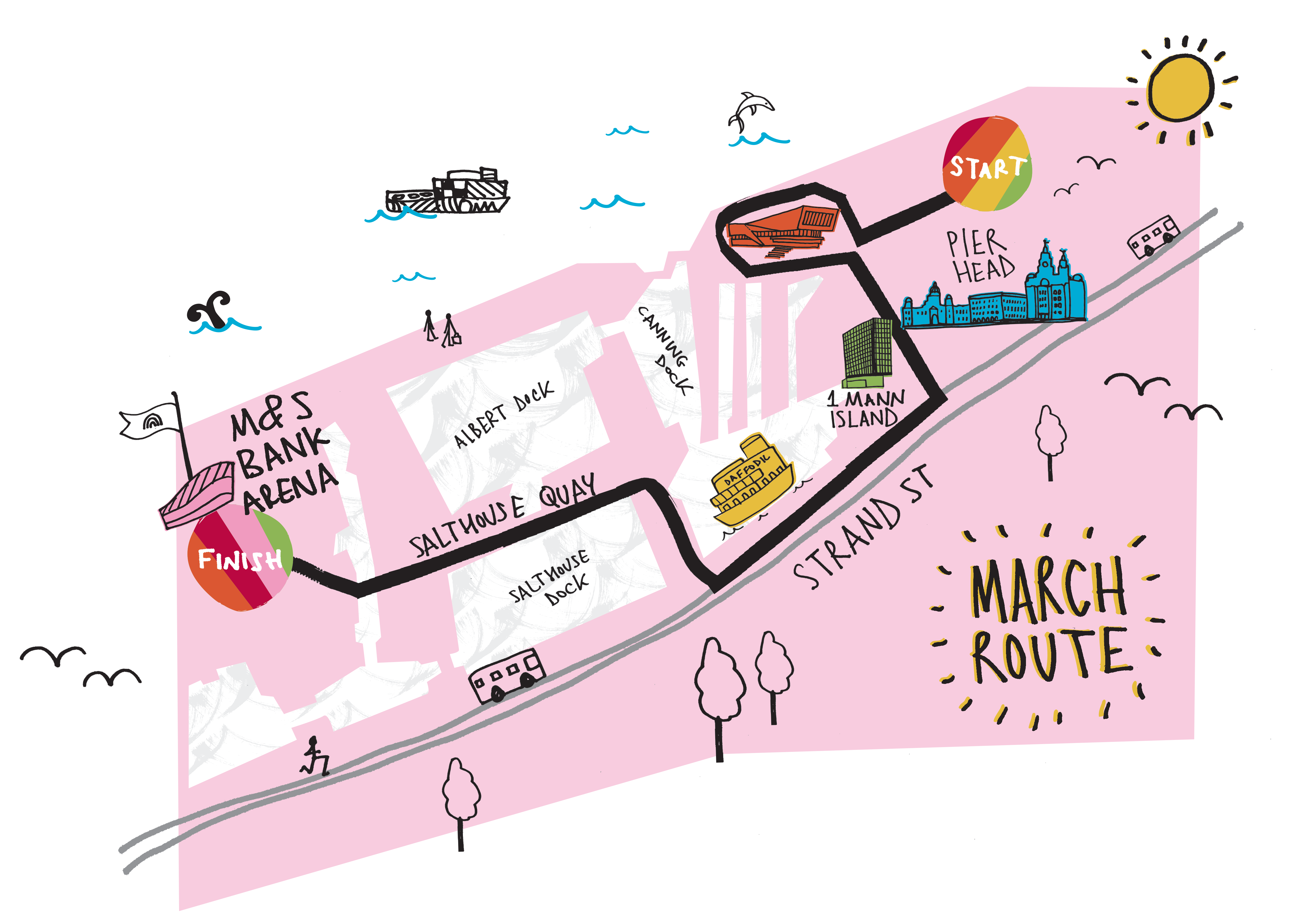 Liverpool Pride march Map