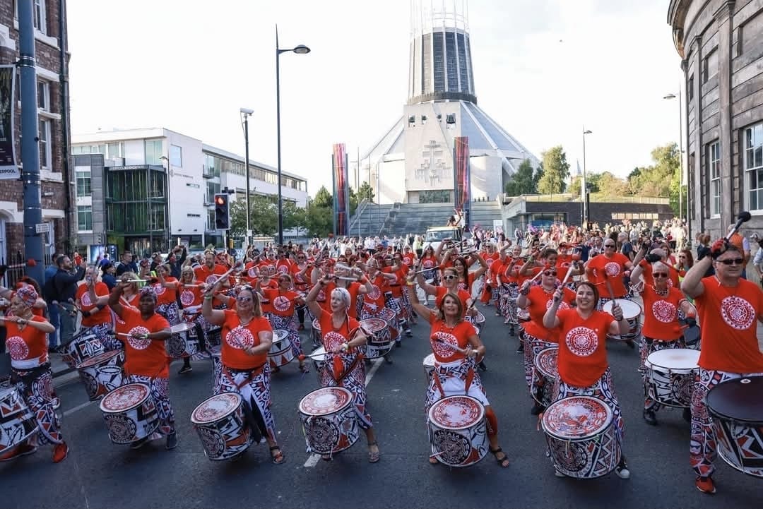 Batala Mersey drummers