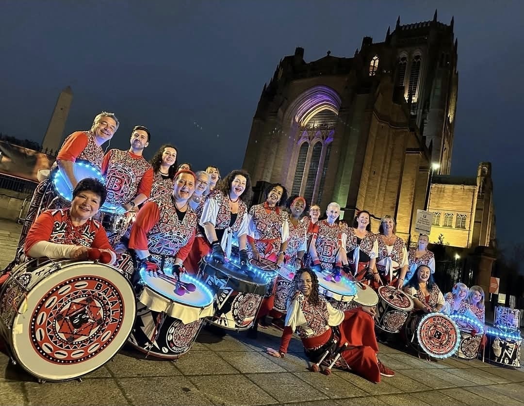 Batala Mersey drummers