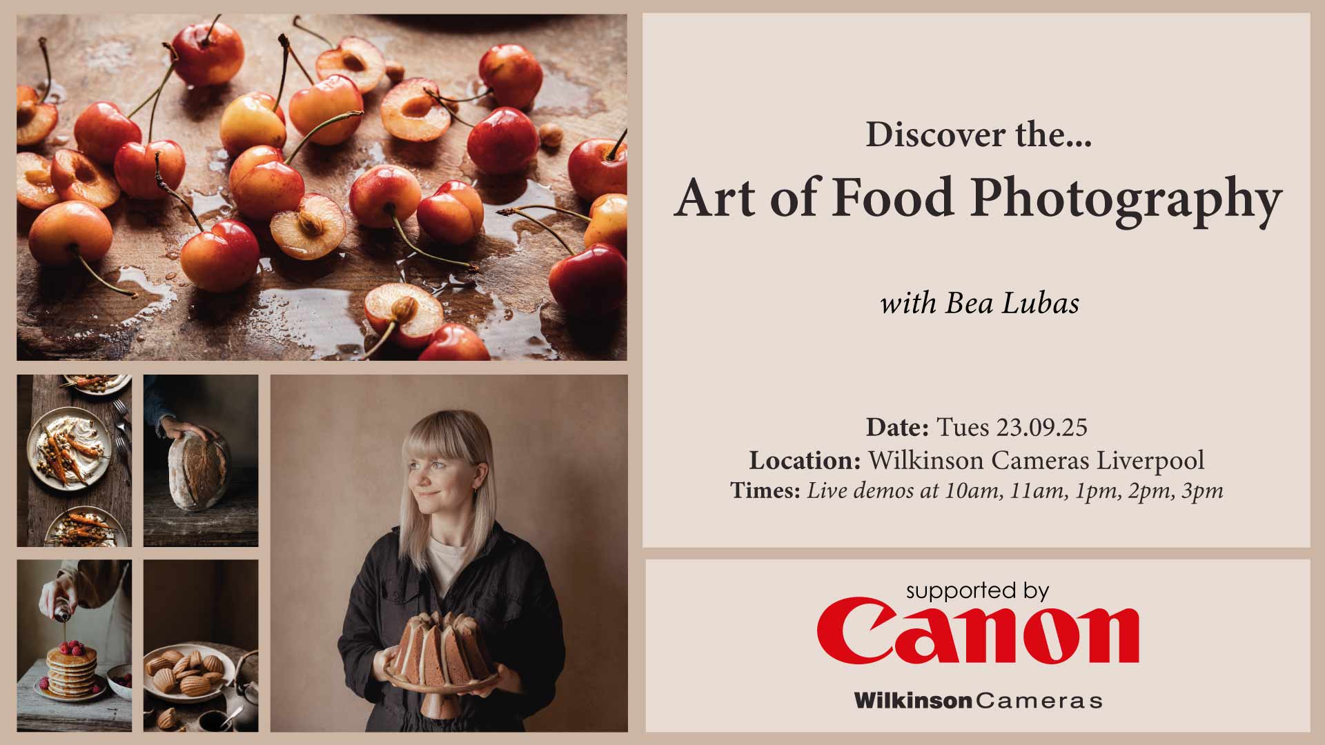 Canon Food Photography Event with Bea Lubas – Wilkinson Cameras Liverpool