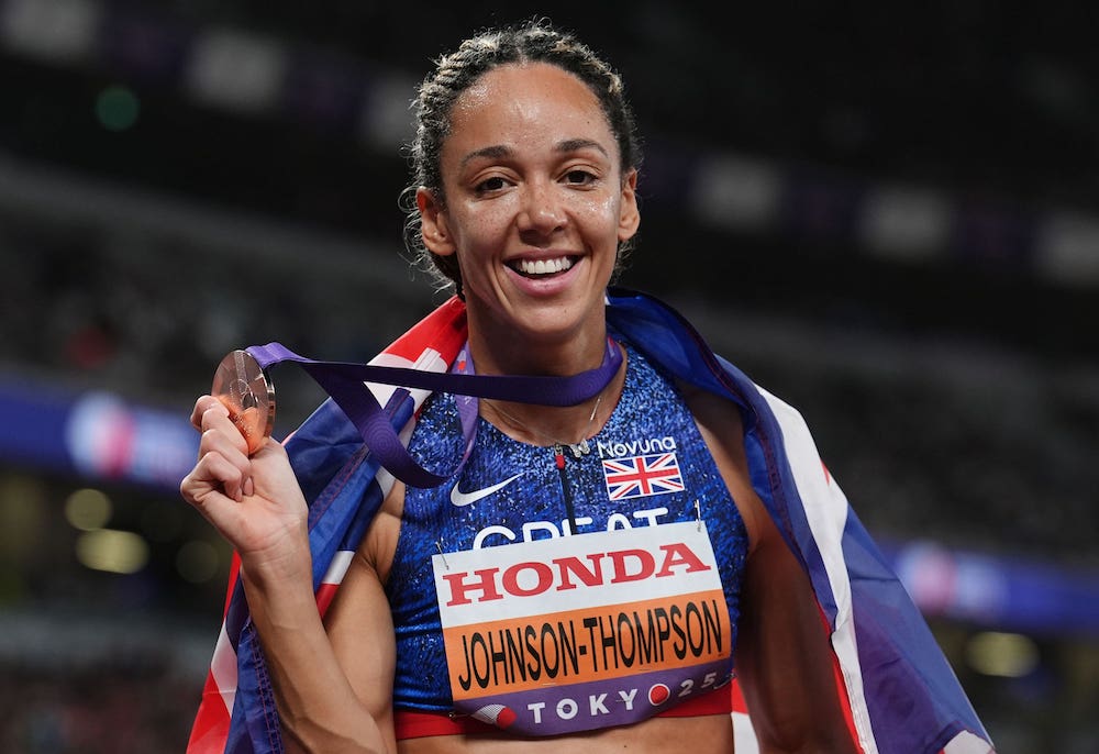 Katarina Johnson-Thompson shares heptathlon bronze at World Championships in Tokyo