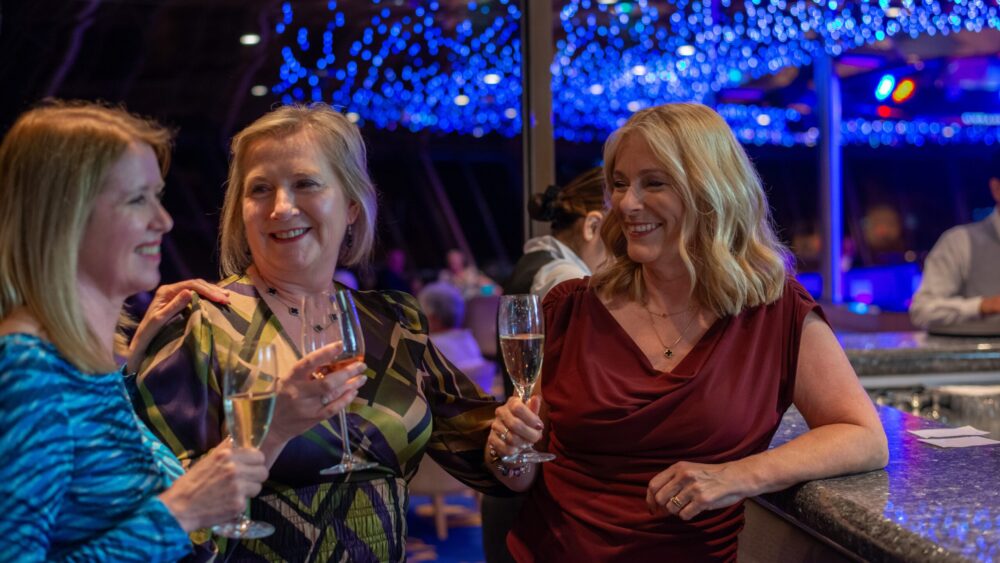 Guests having drinks onboard