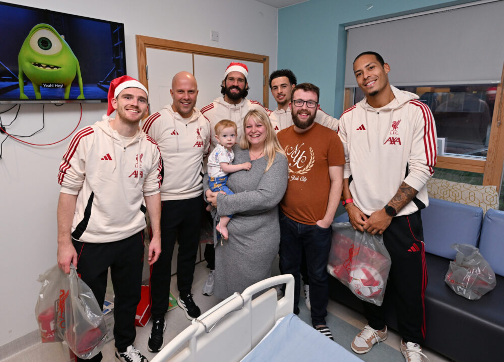 Liverpool FC squad make annual Christmas visit to Alder Hey