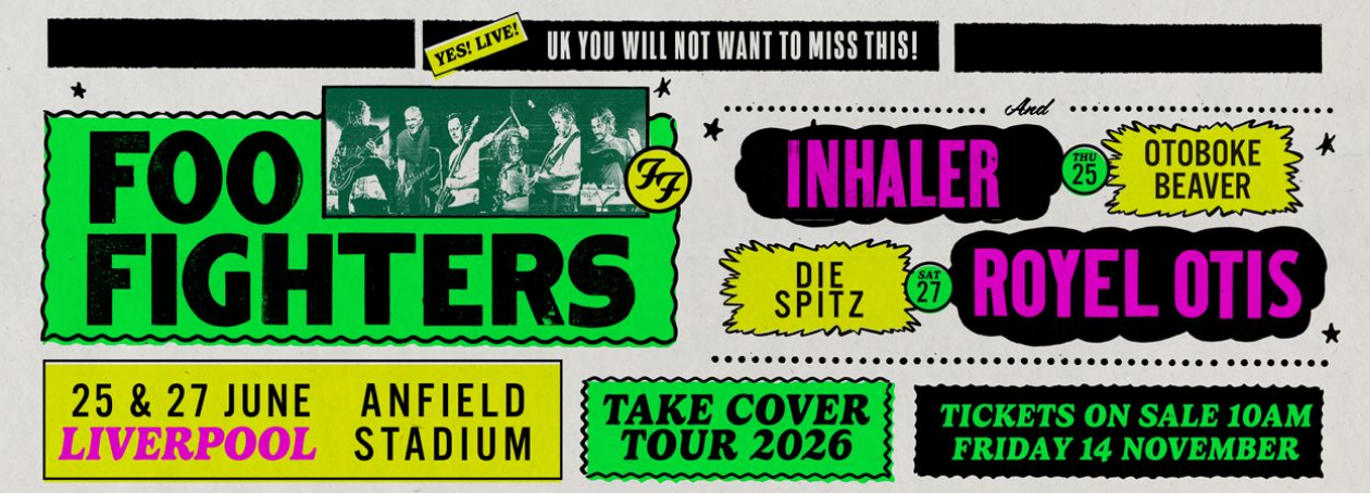 Foo Fighters - Anfield - The Guide Liverpool Calendar