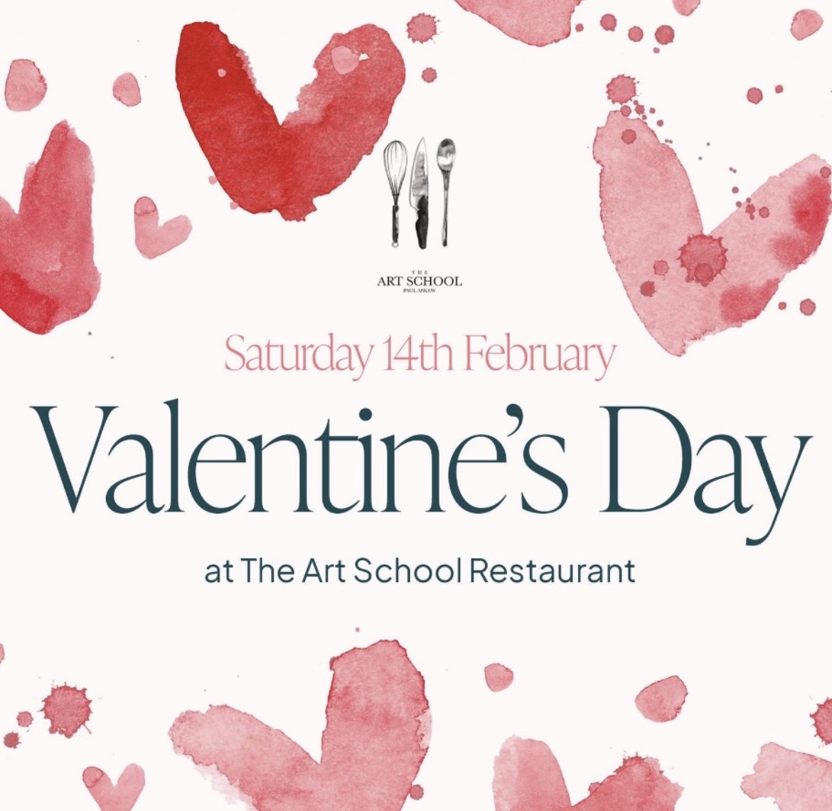 The Art School Valentines Day menu