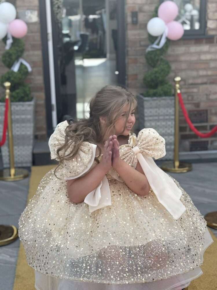 Sienna in her prom dress