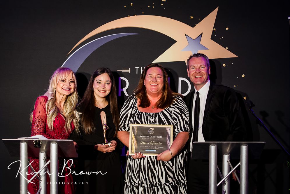 Nina Karetska won the Sefton Diversity and Inclusion Award at the 2025 Grand Pride Of Sefton Awards. Photo by Kevin Brown Photography
The Guide Liverpool