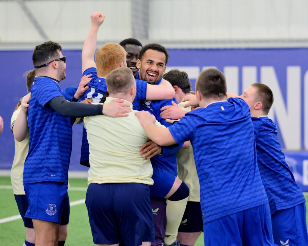 Everton’s Down Syndrome team spend the day training with their idols