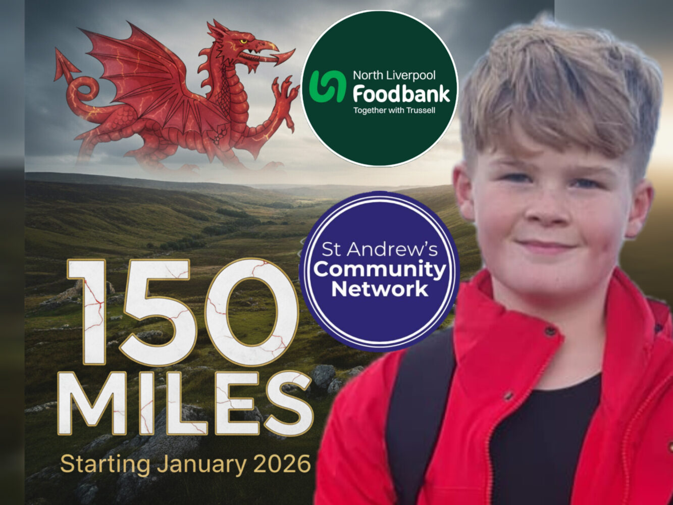 en-year-old superhero Ted smashes foodbank fundraising target just halfway through epic walk