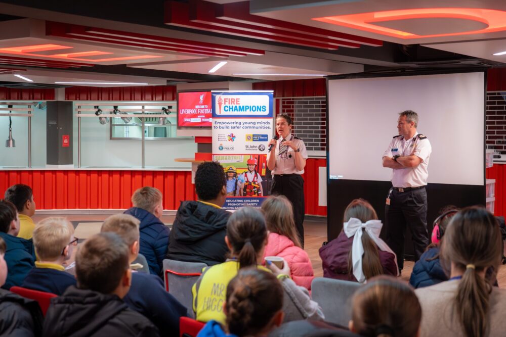 Supt Georgie Garvey speaking at Fire Champions event at Liverpool