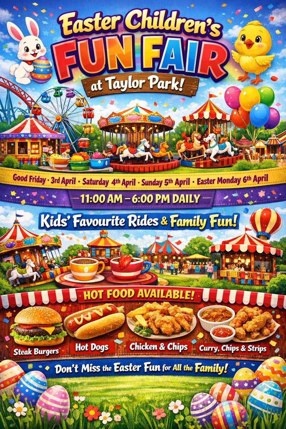 Taylor Park fun fair - St Helens Easter