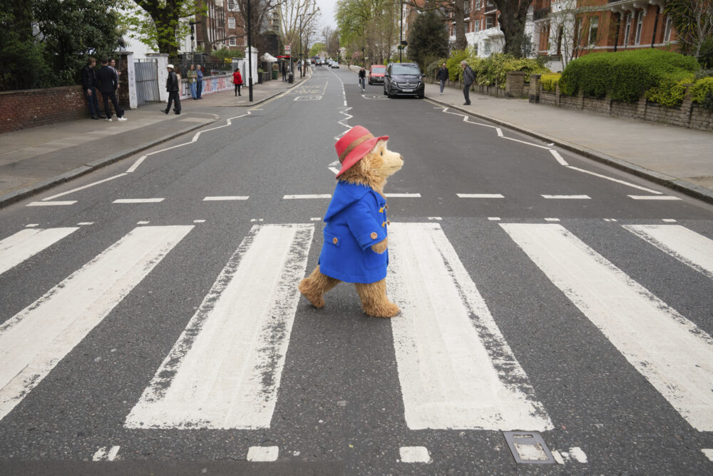 Paddington Bear recreates The Beatles iconic Abbey Road album cover