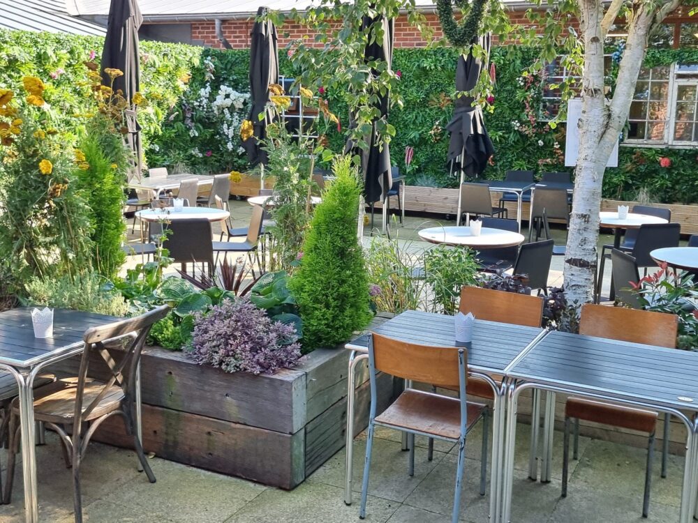 The Wheelbarrow’s outdoor terrace could be the perfect spot for spritzes in the sun this Bank Holiday weekend