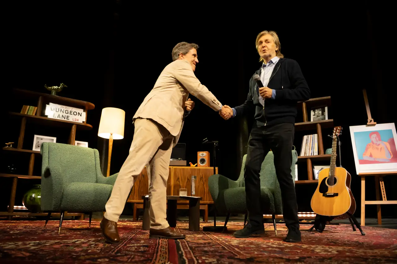 Rob Brydon and Sir Paul McCartney at a Roundhouse London