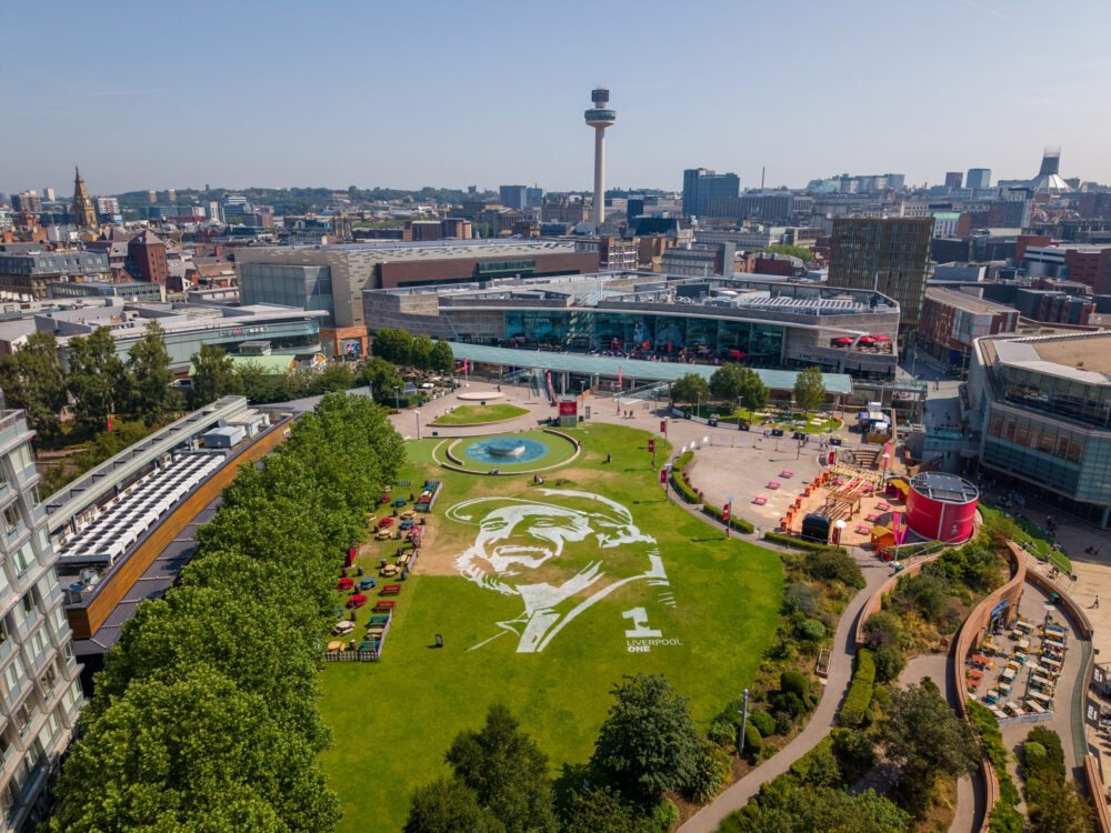 Liverpool ONE unveils huge golf art installation to celebrate The 154th Open